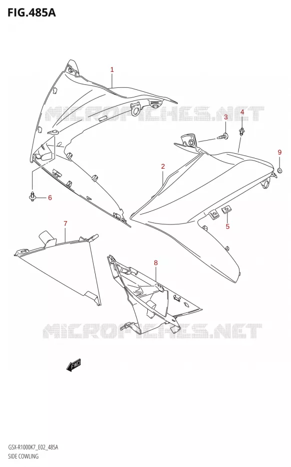 SIDE KUIPNG (K7) Suzuki MOTO 1000 GSX-R 2007  GSX-R1000 K7 (P37)
