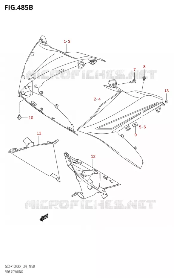 SIDE KUIPNG (K8) Suzuki MOTO 1000 GSX-R 2007  GSX-R1000 K7 (E51)