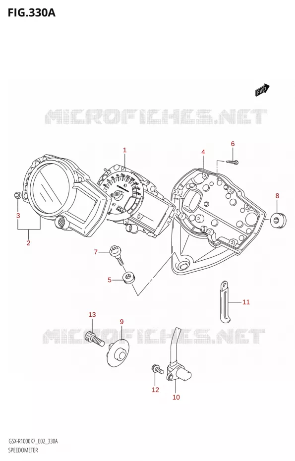 SNELHEIDSMETER Suzuki MOTO 1000 GSX-R 2007  GSX-R1000 K7 (P37)