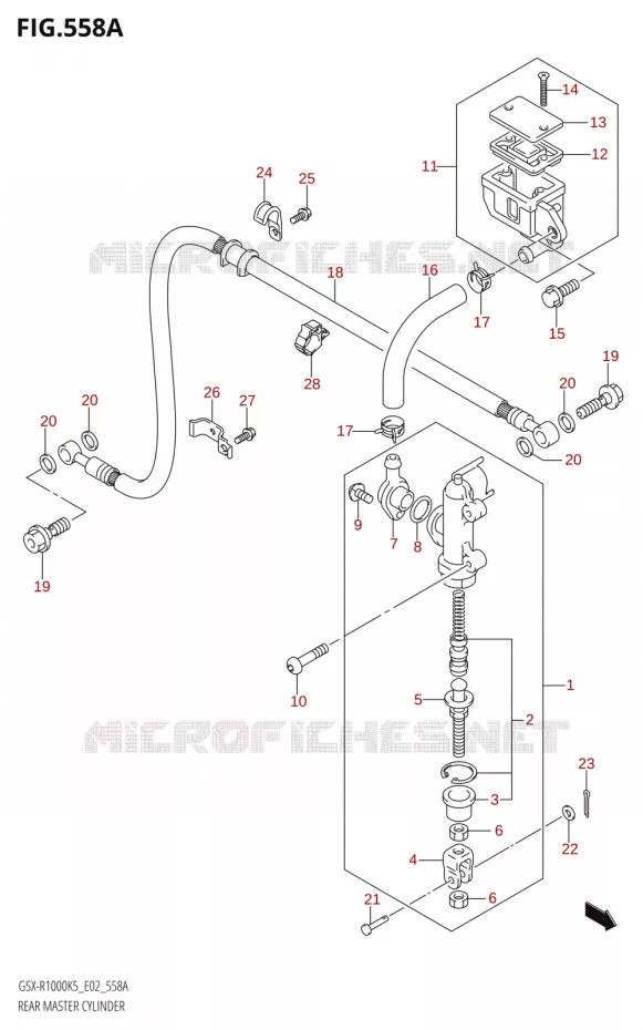 ACHTER hoofdremcilinder Suzuki MOTO 1000 GSX-R 2006  GSX-R1000 K6 (E37)