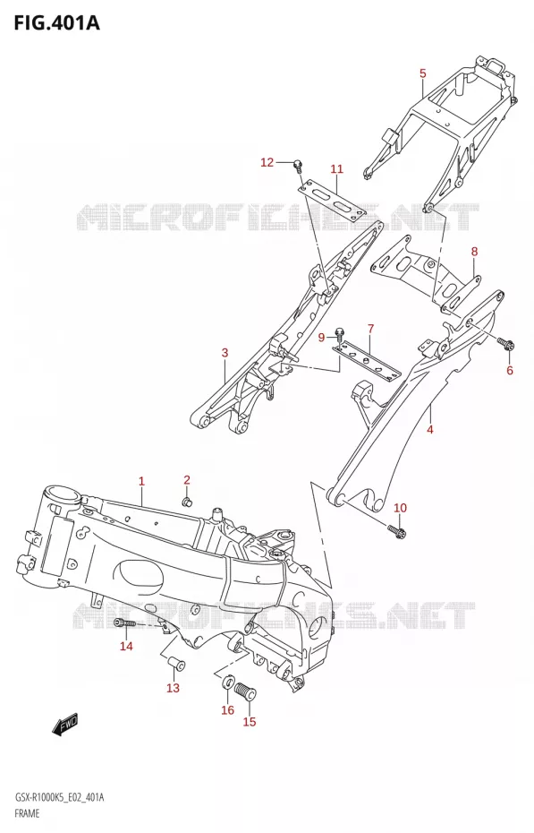 FRAME Suzuki MOTO 1000 GSX-R 2006  GSX-R1000 K6 (E24)