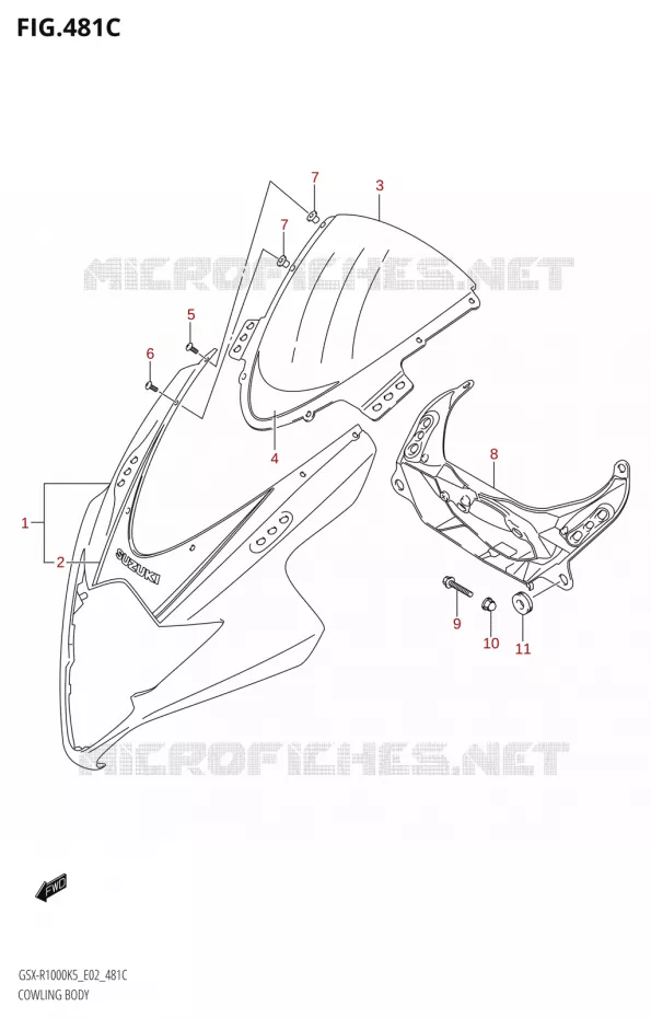 KUIPNG BODY (GSX-R1000:K6:(E02,E19,E24,P37)) Suzuki MOTO 1000 GSX-R 2006  GSX-R1000 K6 (E37)