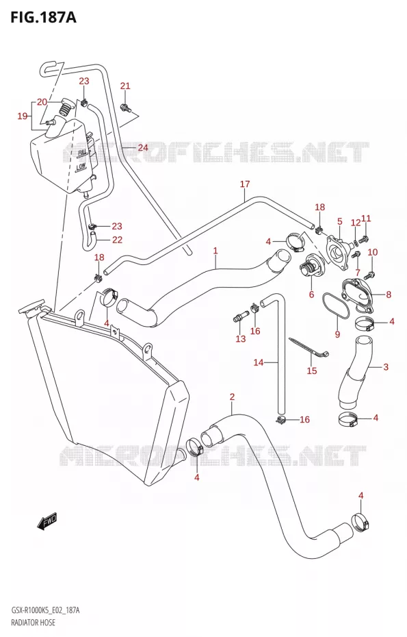 RADIATOR SLANG - EXPANSIEVAT Suzuki MOTO 1000 GSX-R 2006  GSX-R1000 K6 (E37)