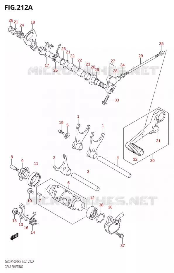 SCHAKELEN ASSY Suzuki MOTO 1000 GSX-R 2006  GSX-R1000 K6 (E19)