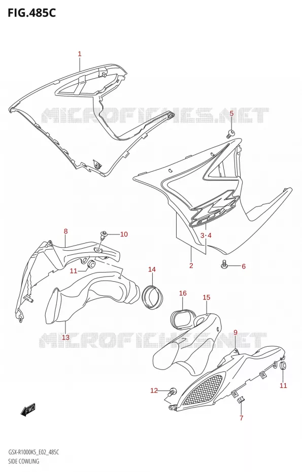 SIDE KUIPNG (GSX-R1000:K6:(E02,E19,E24,P37)) Suzuki MOTO 1000 GSX-R 2006  GSX-R1000 K6 (E24)