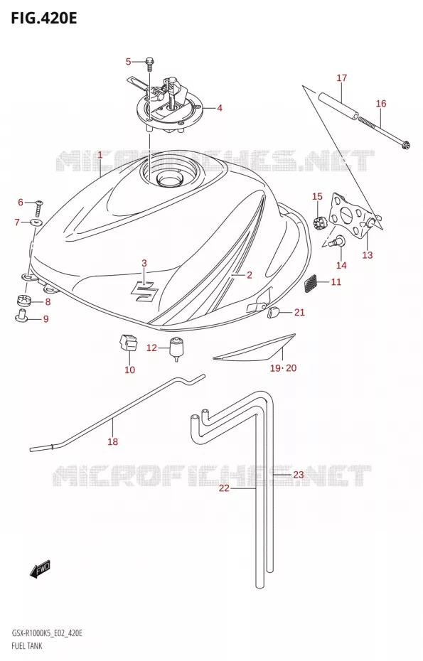 BENZINETANKSX-R1000U2:K6:E19) Suzuki MOTO 1000 GSX-R 2005  GSX-R1000 K5 (E02)