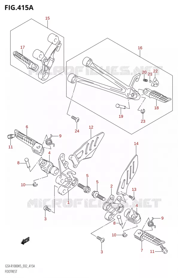 FOOTREST Suzuki MOTO 1000 GSX-R 2005  GSX-R1000 K5 (E02)
