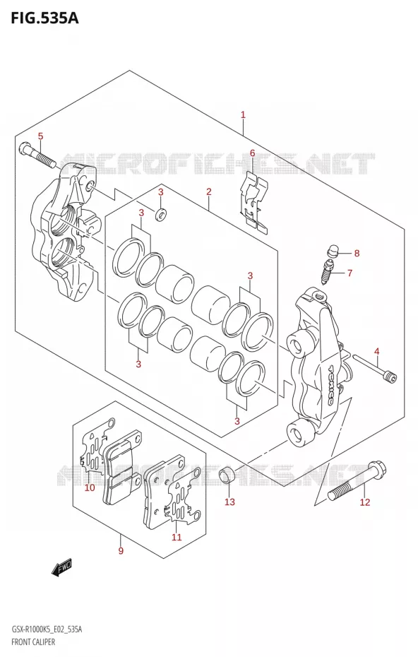 FRONT CALIPER Suzuki MOTO 1000 GSX-R 2005  GSX-R1000 K5 (E19)