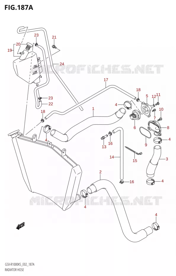 RADIATOR SLANG - EXPANSIEVAT Suzuki MOTO 1000 GSX-R 2005  GSX-R1000 K5 (E37)