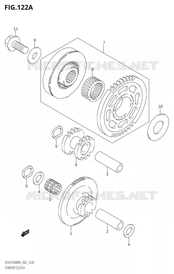 STARTMOTOR KOPPELINGS Suzuki MOTO 1000 GSX-R 2005  GSX-R1000 K5 (E19)