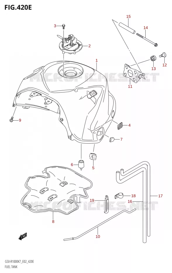 BENZINETANKSX-R1000U2:K8:E19) Suzuki MOTO 1000 GSX-R 2008  GSX-R1000 K8 (E02)