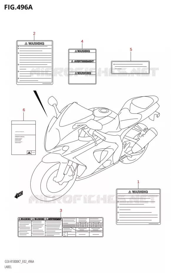 ETIKET Suzuki MOTO 1000 GSX-R 2008  GSX-R1000 K8 (E24)