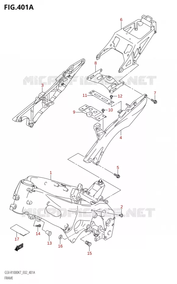 FRAME Suzuki MOTO 1000 GSX-R 2008  GSX-R1000 K8 (E51)