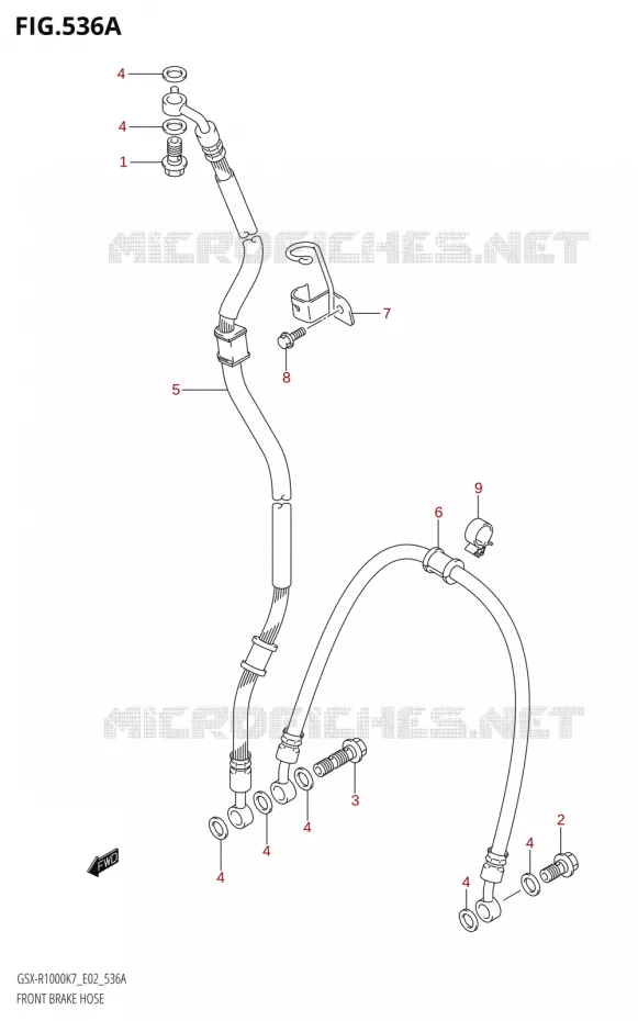 FRONT REMSLANG Suzuki MOTO 1000 GSX-R 2008  GSX-R1000 K8 (E19)
