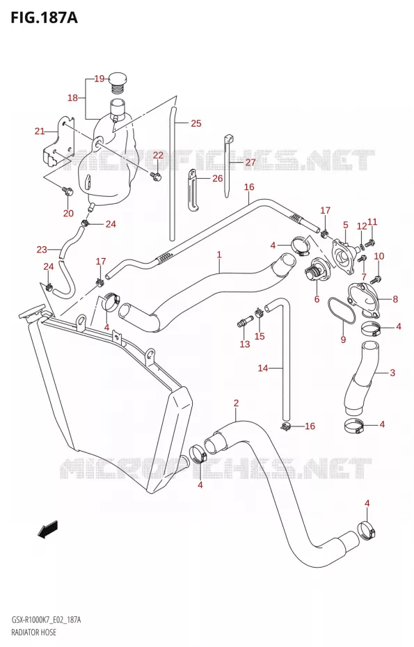 RADIATOR SLANG - EXPANSIEVAT Suzuki MOTO 1000 GSX-R 2008  GSX-R1000 K8 (E24)