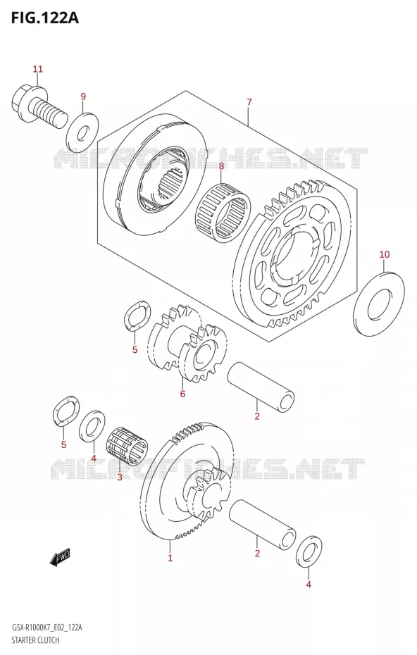 STARTMOTOR KOPPELINGS Suzuki MOTO 1000 GSX-R 2008  GSX-R1000 K8 (E02)