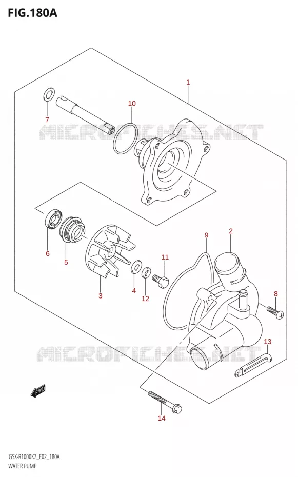 WATERPOMP Suzuki MOTO 1000 GSX-R 2008  GSX-R1000 K8 (E24)