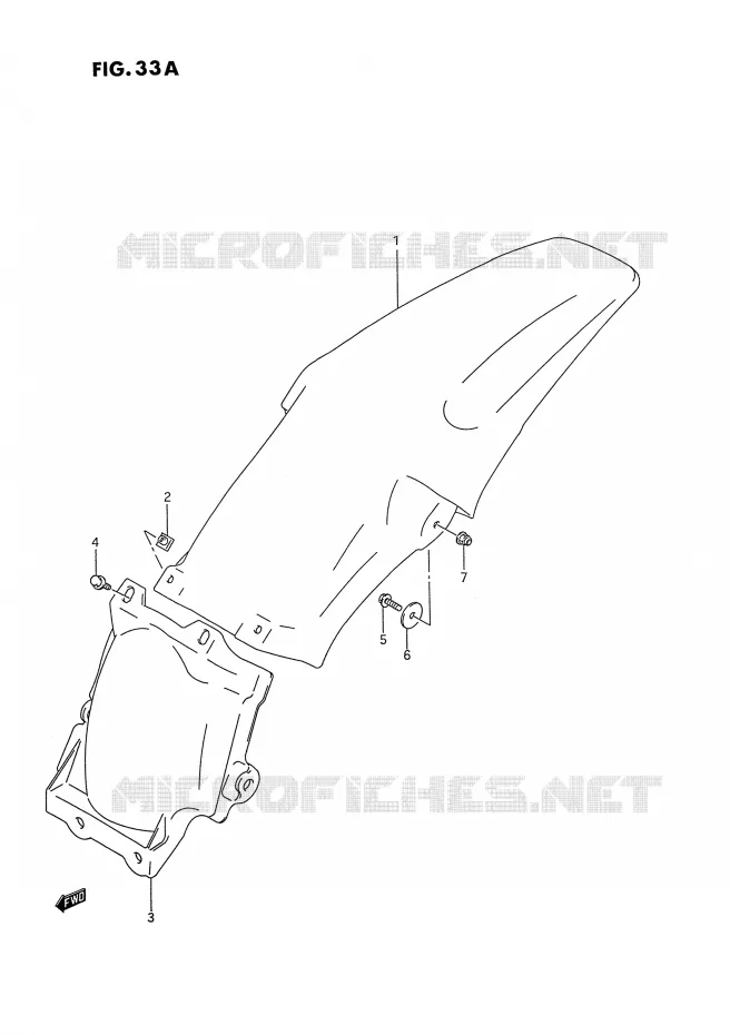 ACHTERSPATBORDE P / R / S) Suzuki MOTO 125 RM 1995  RM125 S (E02,E04,E24)