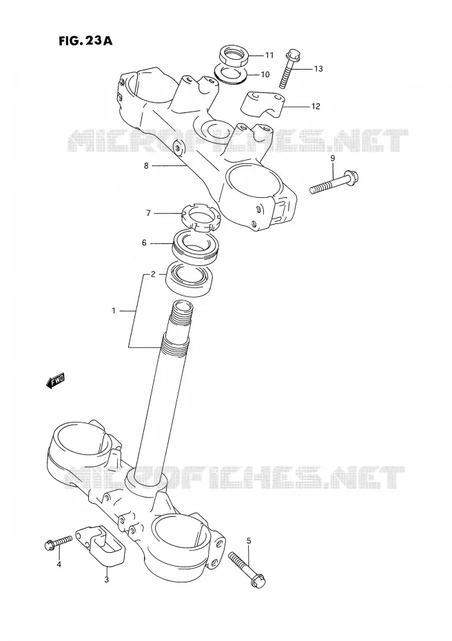 STUURPEN DIRECTION (MODELE P / R / S) Suzuki MOTO 125 RM 1995  RM125 S (E02,E04,E24)