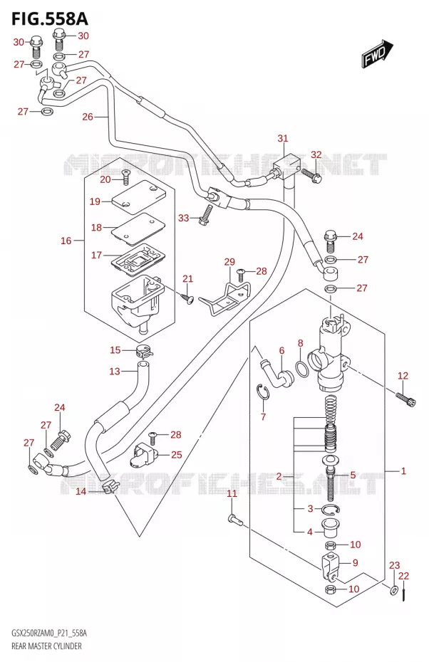 ACHTER HOOFDREMCILINDER Suzuki MOTO 250 GSX-R 2020  GSX250RZA M0 P21