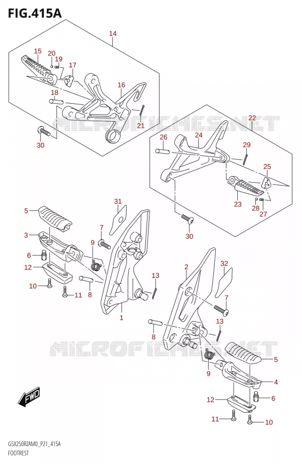 FOOTREST Suzuki MOTO 250 GSX-R 2020  GSX250RZA M0 P21