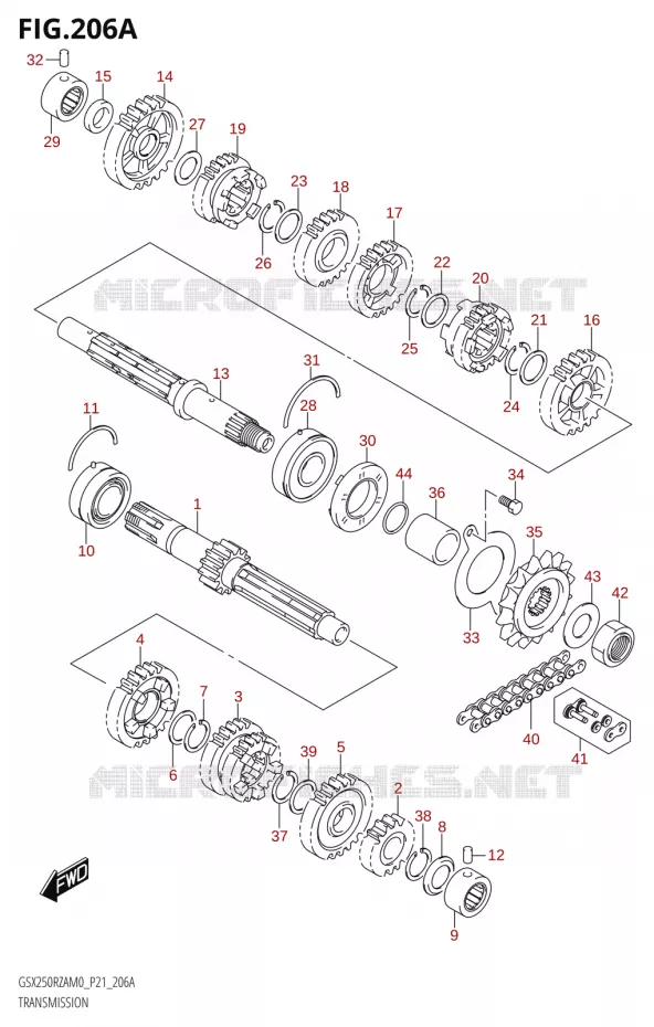 TRANSMISSION Suzuki MOTO 250 GSX-R 2020  GSX250RZA M0 P21