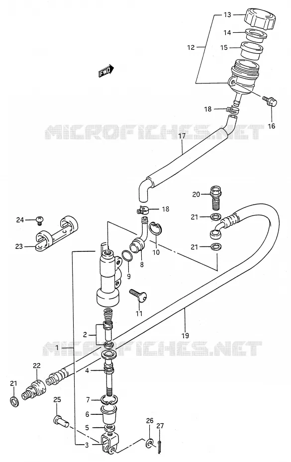 ACHTER HOOFDREMCILINDER (MODELE K) Suzuki MOTO 125 RM 1991  RM125 M (E03,E28,E33)