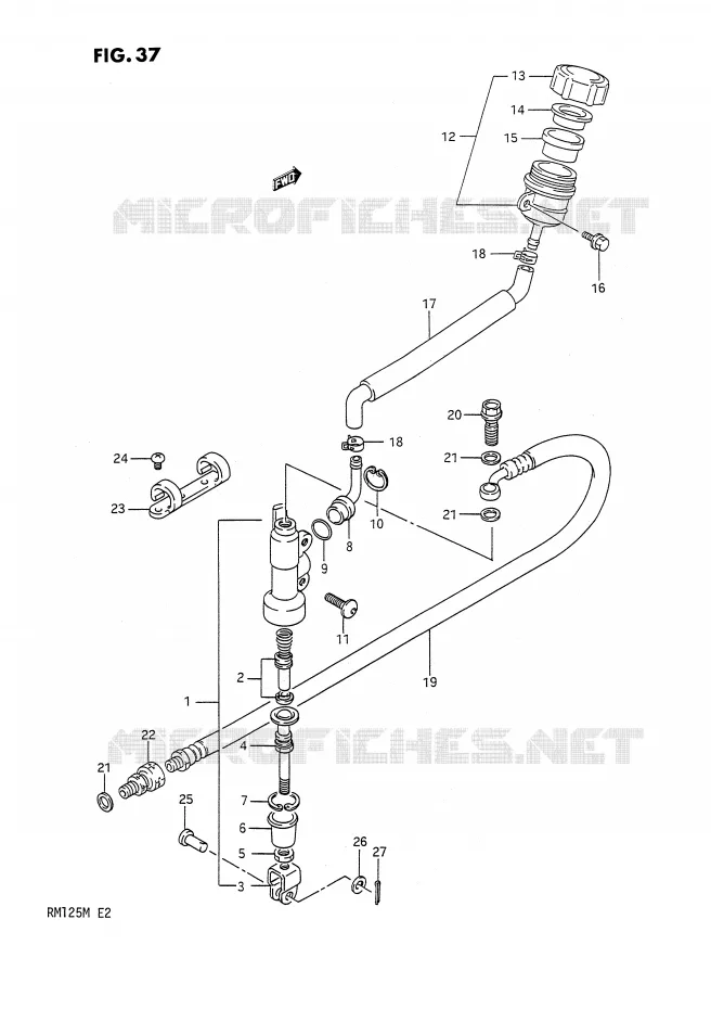 ACHTER HOOFDREMCILINDER (MODELE K) Suzuki MOTO 125 RM 1991  RM125M(E2)
