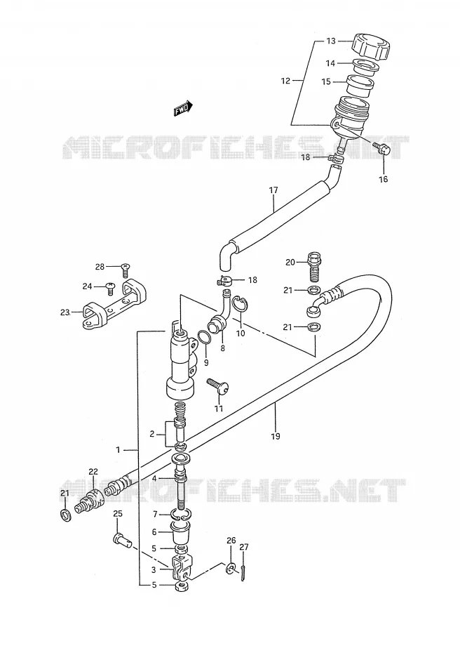 ACHTER HOOFDREMCILINDER (MODELE K) Suzuki MOTO 250 RM 1990  RM250L(E28)