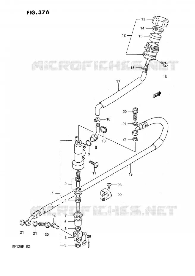 ACHTER HOOFDREMCILINDER (MODELE L) Suzuki MOTO 125 RM 1991  RM125M(E2)
