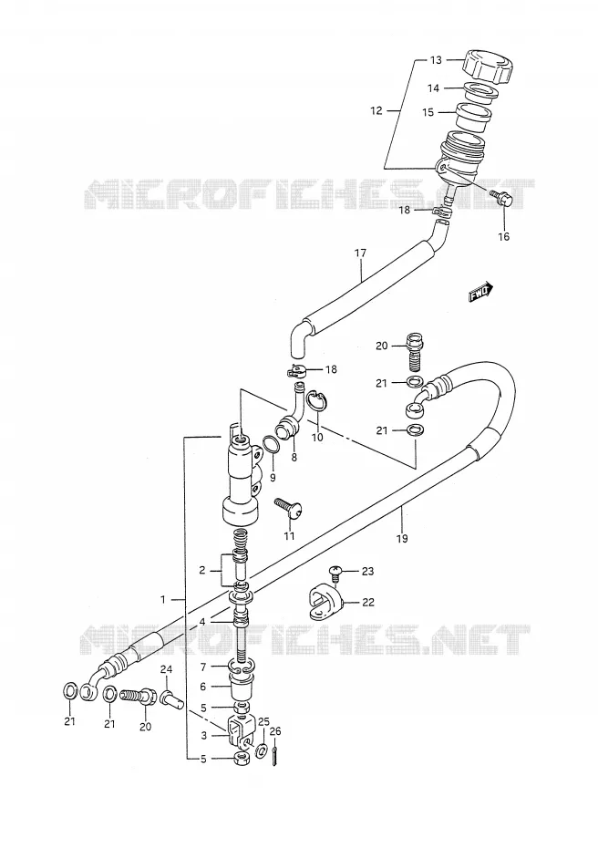ACHTER HOOFDREMCILINDER (MODELE L) Suzuki MOTO 250 RM 1991  RM250M(E28)