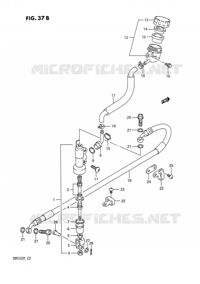 ACHTER HOOFDREMCILINDER (MODELE M) Suzuki MOTO 125 RM 1991  RM125M(E2)