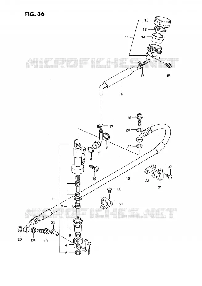 ACHTER HOOFDREMCILINDER (MODELE N) Suzuki MOTO 125 RM 1994  RM125R(E3)