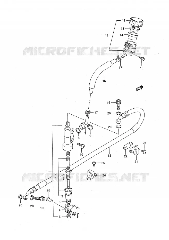 ACHTER HOOFDREMCILINDER (MODELE P/R/S) Suzuki MOTO 125 RM 1992  RM125N(E28)