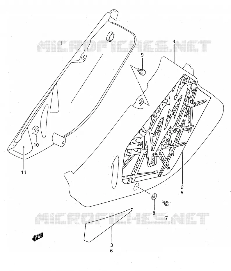 ACHTER KUIP  (MODELE P/R/S) Suzuki MOTO 125 RM 1994  RM125R(E28)