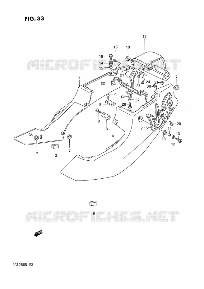 ACHTER KUIP Suzuki MOTO 125 RG 1992  RG125UN(E2)