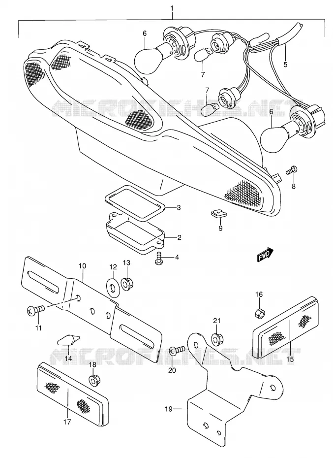 ACHTERLICHT Suzuki MOTO 600 RF 1993  RF600RUP(E2)