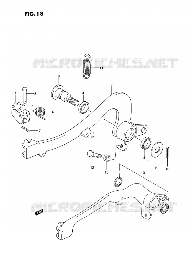 ACHTERREM Suzuki MOTO 125 RM 1992  RM125N(E3)
