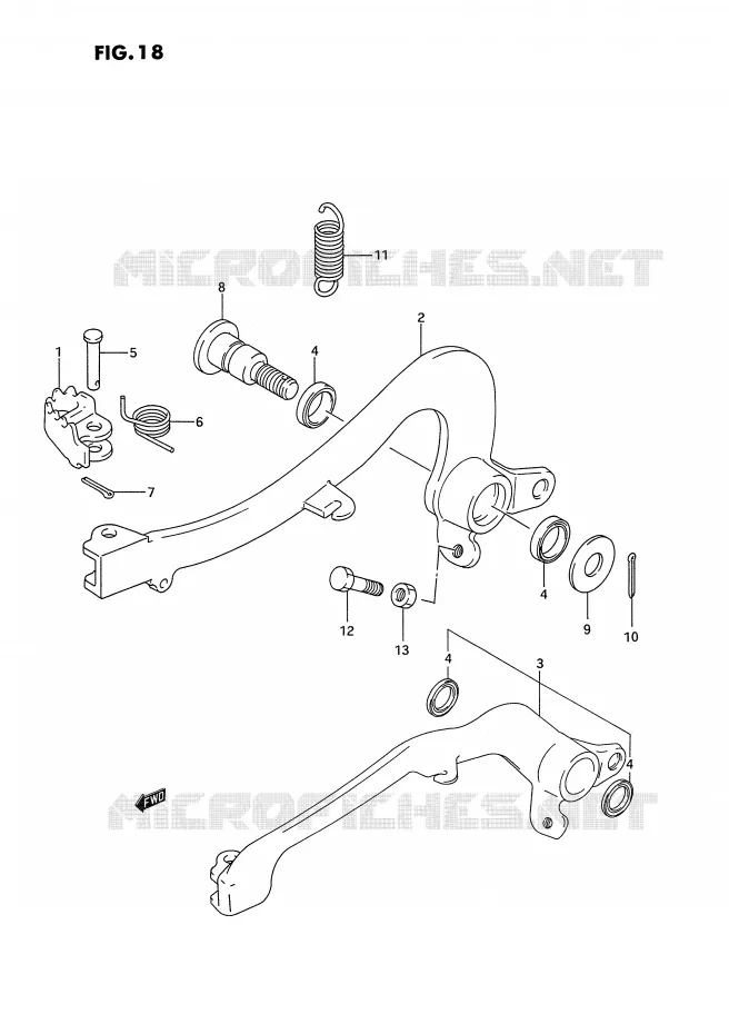 ACHTERREM Suzuki MOTO 125 RM 1994  RM125R(E2)