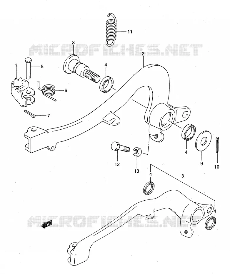 ACHTERREM Suzuki MOTO 125 RM 1994  RM125R(E28)