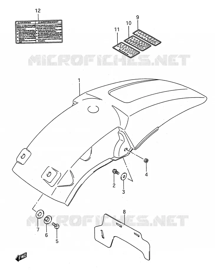 ACHTERSPATBORD Suzuki MOTO 125 RM 1990  RM125L(E28)