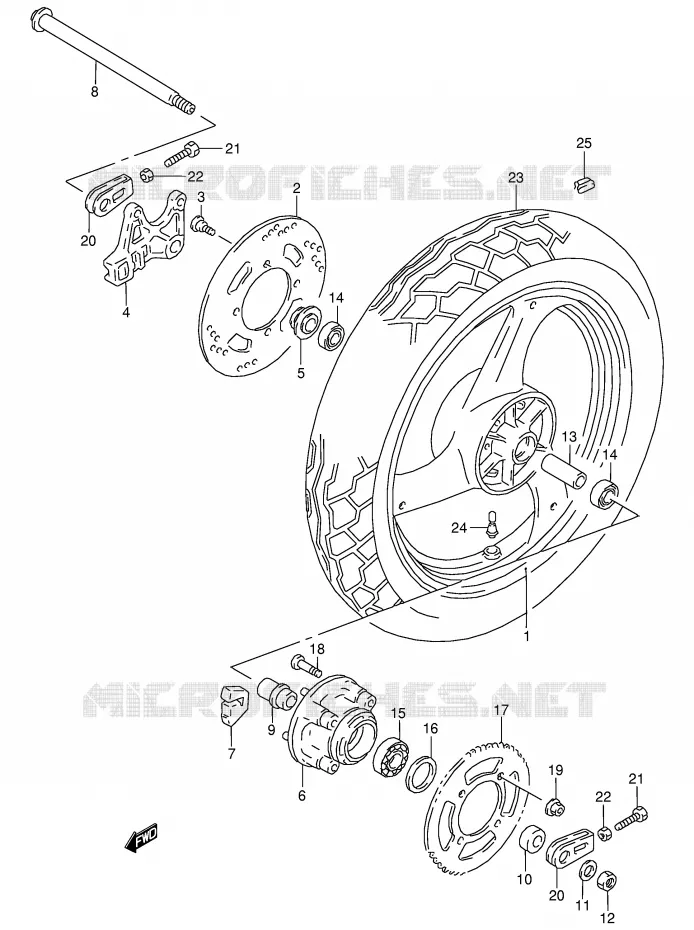 ACHTERWIEL Suzuki MOTO 125 RG 1993  RG125FUP(E18)
