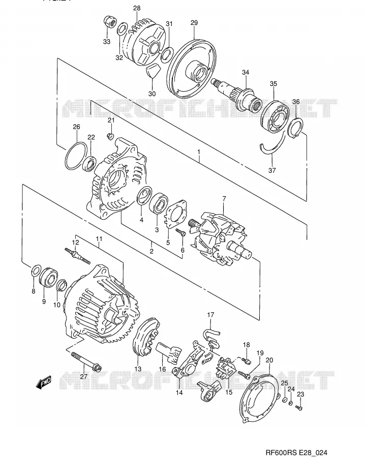 ALTERNATOR (MODELE P/R) Suzuki MOTO 600 RF 1995  RF600RS(E28)