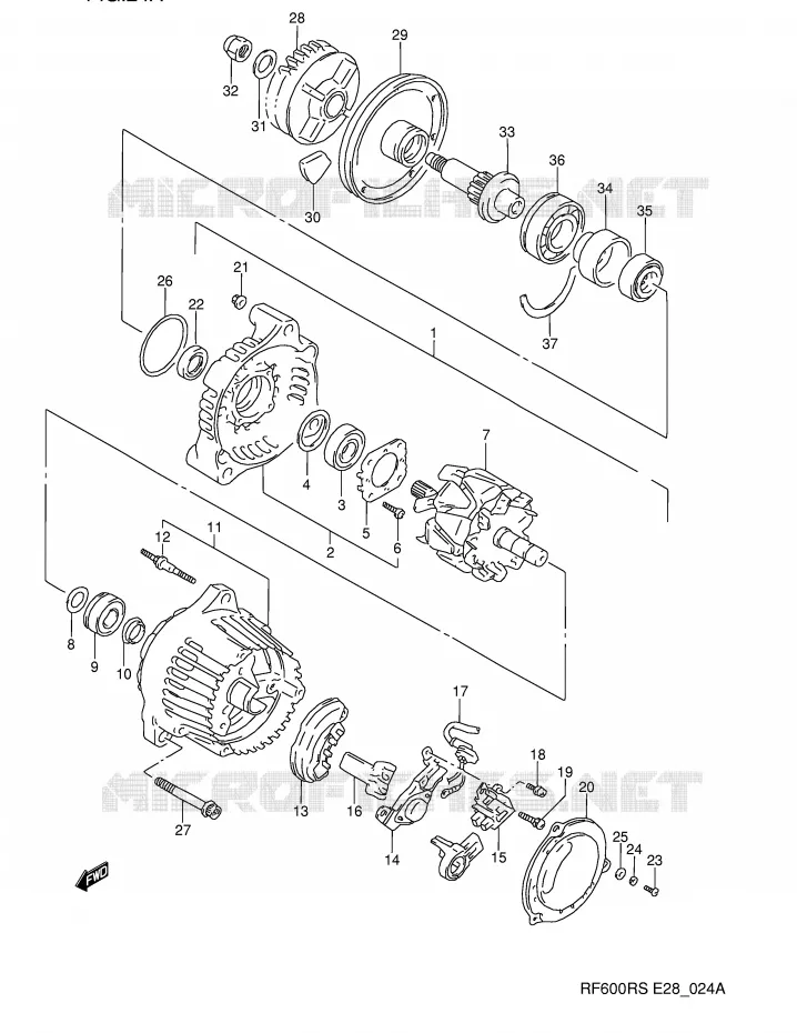 ALTERNATOR (MODELE S) Suzuki MOTO 600 RF 1995  RF600RS(E28)