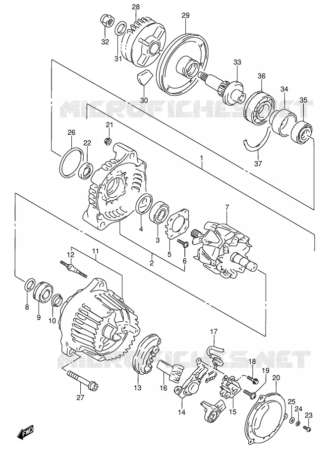 ALTERNATOR (MODELE S/T/V) Suzuki MOTO 600 RF 1997  RF600RV(E2)