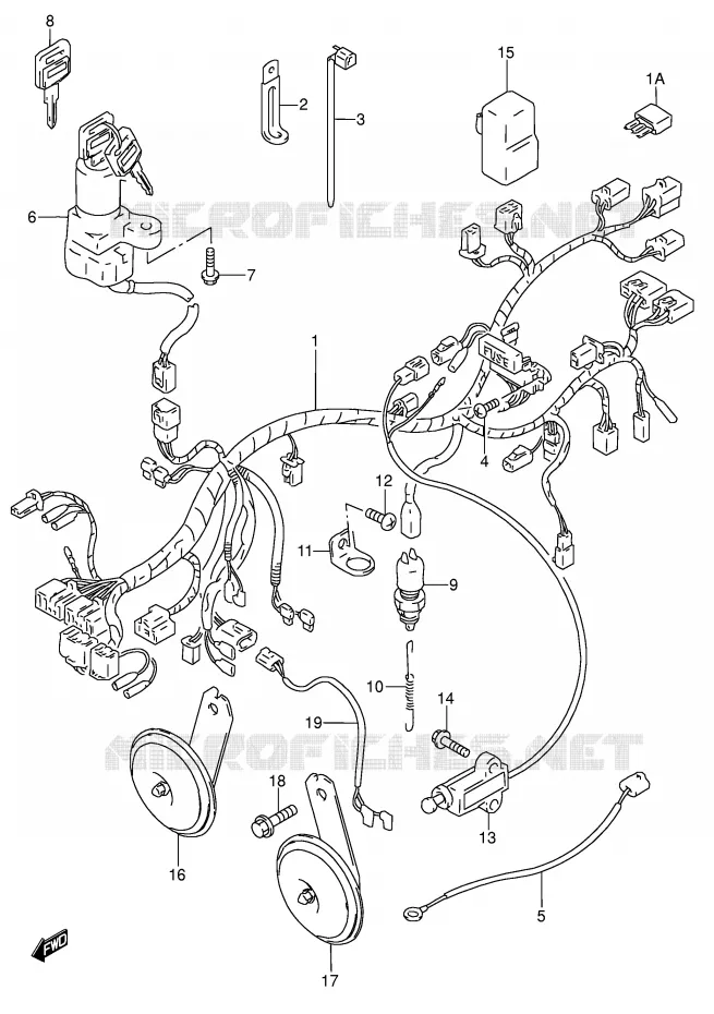 BEDRADING (MODELE P/R) Suzuki MOTO 600 RF 1996  RF600RUT(E2)