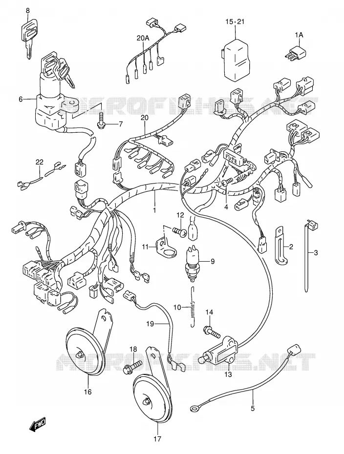 BEDRADING (MODELE S/T/V) Suzuki MOTO 600 RF 1995  RF600RS(E2)
