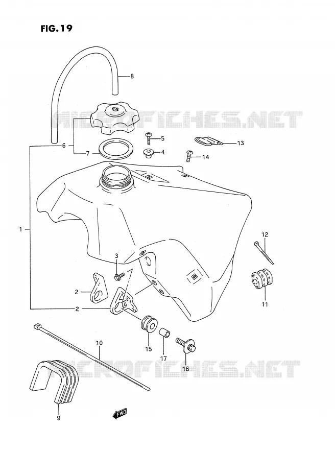 BENZINETANK (MODELE N) Suzuki MOTO 125 RM 1995  RM125S(E3)