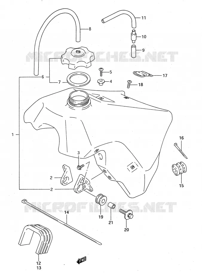 BENZINETANK (MODELE P/R/S) Suzuki MOTO 125 RM 1995  RM125S(E28)