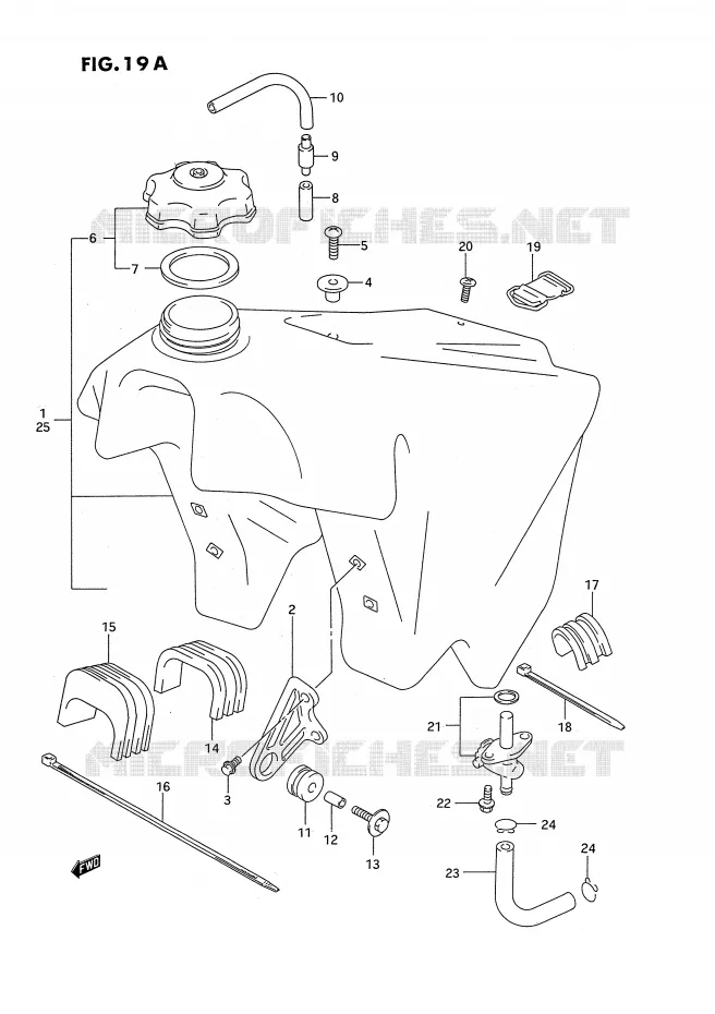 BENZINETANK (MODELE S) Suzuki MOTO 250 RM 1993  RM250P(E2)